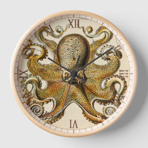 Vintager Octopus-Tintenfisch von Ernst Haeckel Uhr
