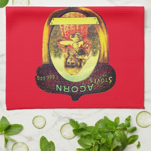 Vintager Ofenwerbung für Ofen Geschirrtuch (Gefaltet)