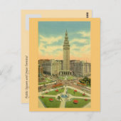 Vintager öffentlicher Platz Cleveland Ohio Postkarte (Vorne/Hinten)