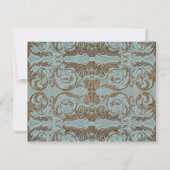 Vintager offizieller Empfang, französischer Goldra Einladung (Rückseite)