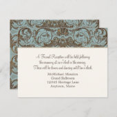 Vintager offizieller Empfang, französischer Goldra Einladung (Vorne/Hinten)