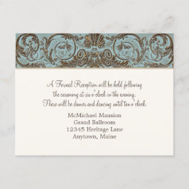 Vintager offizieller Empfang, französischer Goldra Einladung