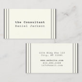 Vintager Offwhite-Minimaler Schriftart für Schreib Visitenkarte (Vorne/Hinten)