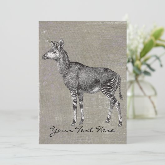 Vintager Okapi Einladung (Stehend Vorderseite)