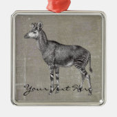 Vintager Okapi Silbernes Ornament (Vorne)