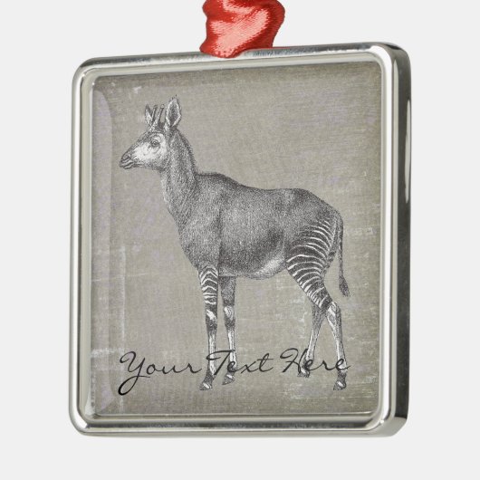 Vintager Okapi Silbernes Ornament (Links)