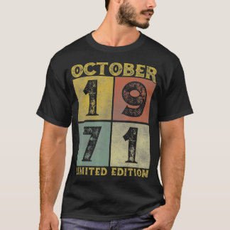 Vintager Oktober 1971 50 Jahre Geboren 1971 50. T-Shirt