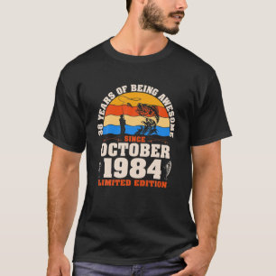 Vintager Oktober 1984 38 Jahre alter Fischfang übe T-Shirt