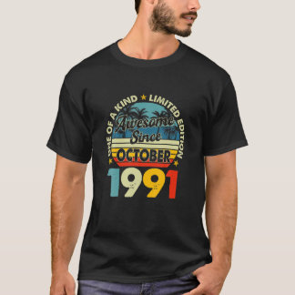 Vintager Oktober 1991 30 Jahre alter 30. Geburtsta T-Shirt