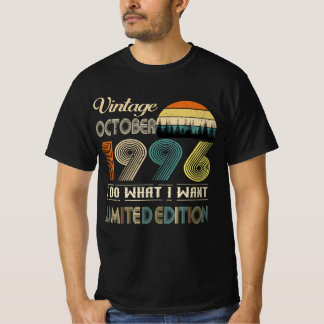 Vintager Oktober 1996 T - Shirt Retro Style Geburt