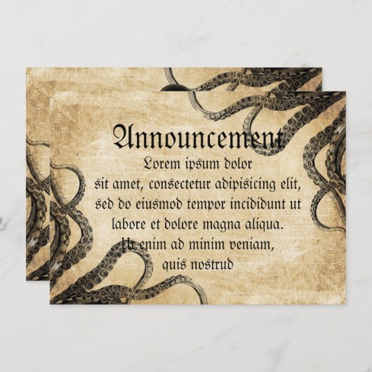 Vintager Oktopus Ankündigung (Vorne/Hinten)