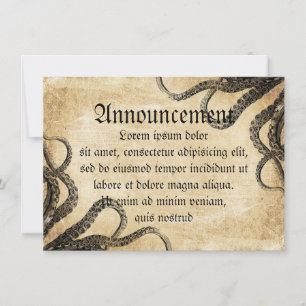 Vintager Oktopus Ankündigung