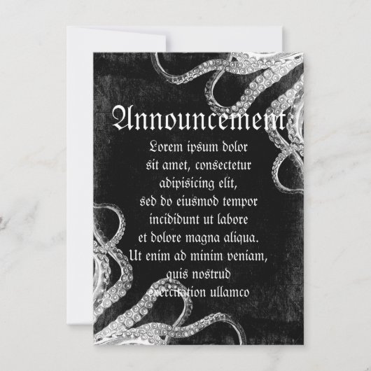 Vintager Oktopus Ankündigung (Vorderseite)