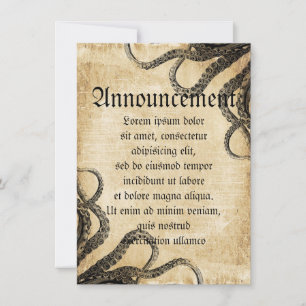 Vintager Oktopus Ankündigung