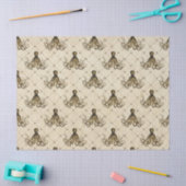 Vintager Oktopus auf Cream-Decoupage Seidenpapier (Basteln)