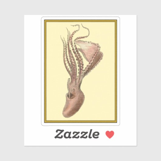 Vintager Oktopus Aufkleber (Blatt)