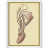 Vintager Oktopus Aufkleber (Vorderseite)