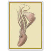 Vintager Oktopus Aufkleber (Vorderseite)