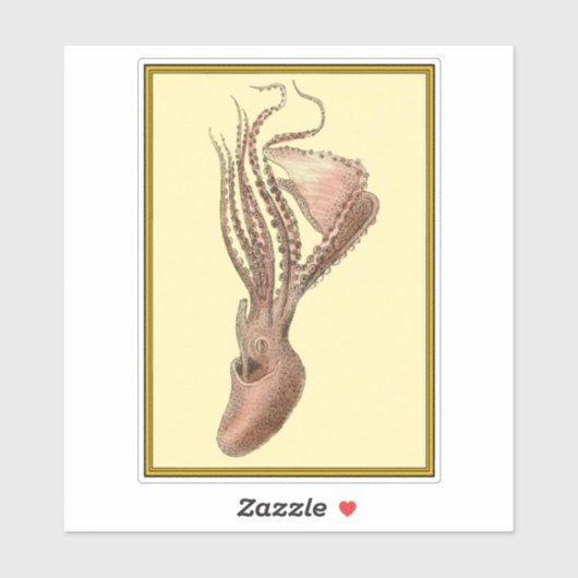 Vintager Oktopus Aufkleber (Blatt)