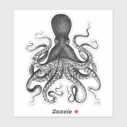 Vintager Oktopus Aufkleber (Blatt)