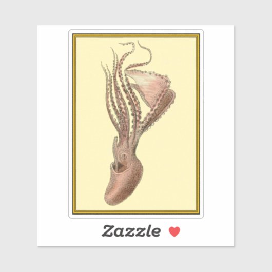 Vintager Oktopus Aufkleber (Blatt)