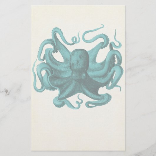 Vintager Oktopus Briefpapier (Vorderseite)