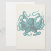 Vintager Oktopus Briefpapier (Vorne/Hinten)