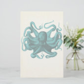 Vintager Oktopus Briefpapier (Stehend Vorderseite)
