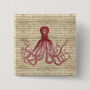 Vintager Oktopus Button