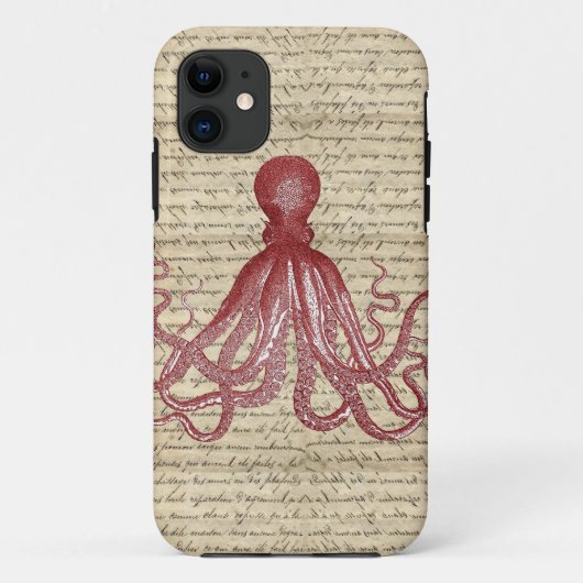Vintager Oktopus Case-Mate iPhone Hülle (Rückseite)