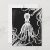 Vintager Oktopus Dankeskarte (Rückseite)