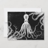 Vintager Oktopus Dankeskarte (Rückseite)