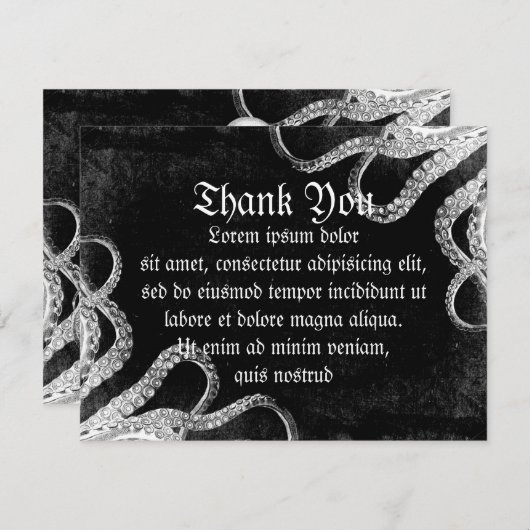 Vintager Oktopus Dankeskarte (Vorne/Hinten)