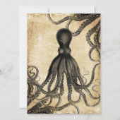 Vintager Oktopus Einladung (Rückseite)