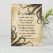 Vintager Oktopus Einladung (Stehend Vorderseite)
