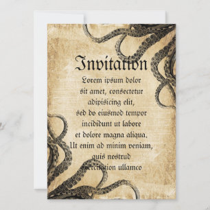 Vintager Oktopus Einladung