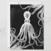Vintager Oktopus Einladung (Rückseite)