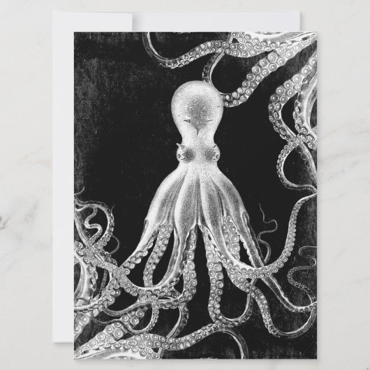 Vintager Oktopus Einladung (Rückseite)