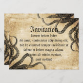Vintager Oktopus Einladung (Vorne/Hinten)