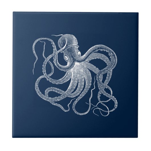 Vintager Oktopus Fliese (Vorderseite)