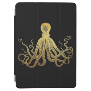 Vintager Oktopus Gold Schwarze Tinte Küste Nautic iPad Air Hülle