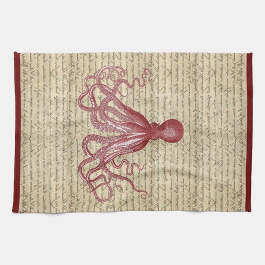 Vintager Oktopus Handtuch (Horizontal)