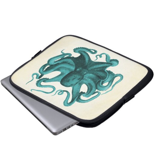 Vintager Oktopus Laptopschutzhülle (Vorne Knopf)