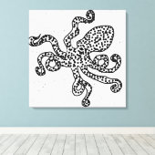 Vintager Oktopus Leinwanddruck (Insitu (Holzboden))