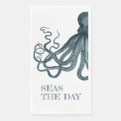 Vintager Oktopus Meere der Tag Funny Nautic Serviette (Vorderseite)