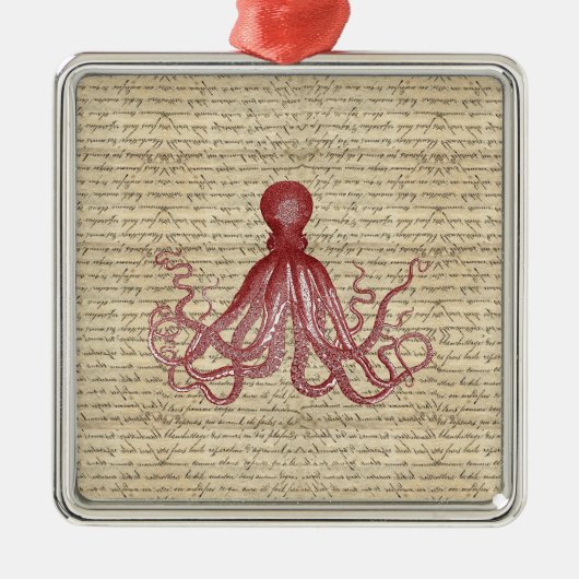 Vintager Oktopus Ornament Aus Metall (Vorne)