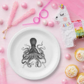 Vintager Oktopus Pappteller (Party)