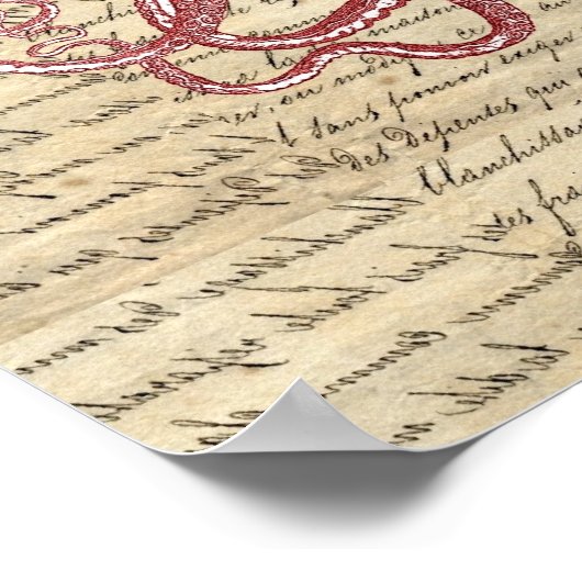 Vintager Oktopus Poster (Ecke)