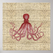 Vintager Oktopus Poster (Vorne)