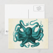 Vintager Oktopus Postkarte (Vorne/Hinten)